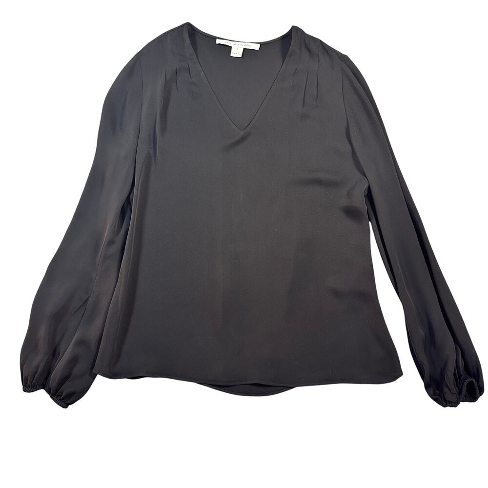 Diane Von Furstenburg Black Silk Blouse Size 6